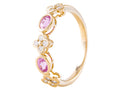 14K Yellow Gold Pink Sapphire and Diamond Fashion Ring