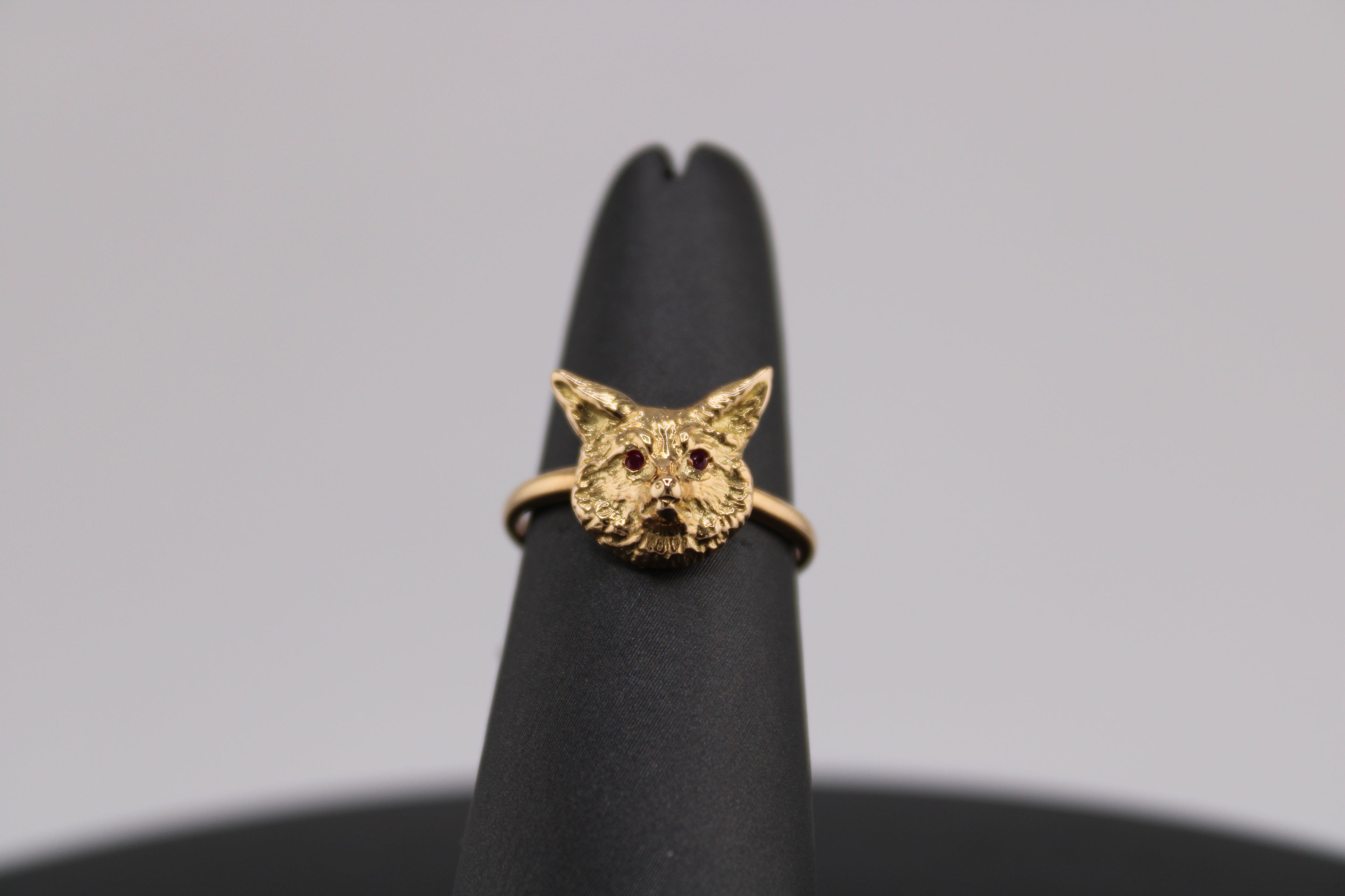 14K Yellow Gold Ruby Fox Ring