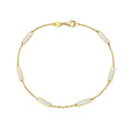 7' 14K Yellow Gold Mother of Pearl Fashion Bracelet.