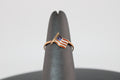 14K Yellow Gold American Flag Enamel Ring.