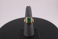 14K Yellow Gold Ring with Natural Emerald and Diamonds