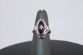 14K white Gold Ring with Amethyst and Natural Diamond