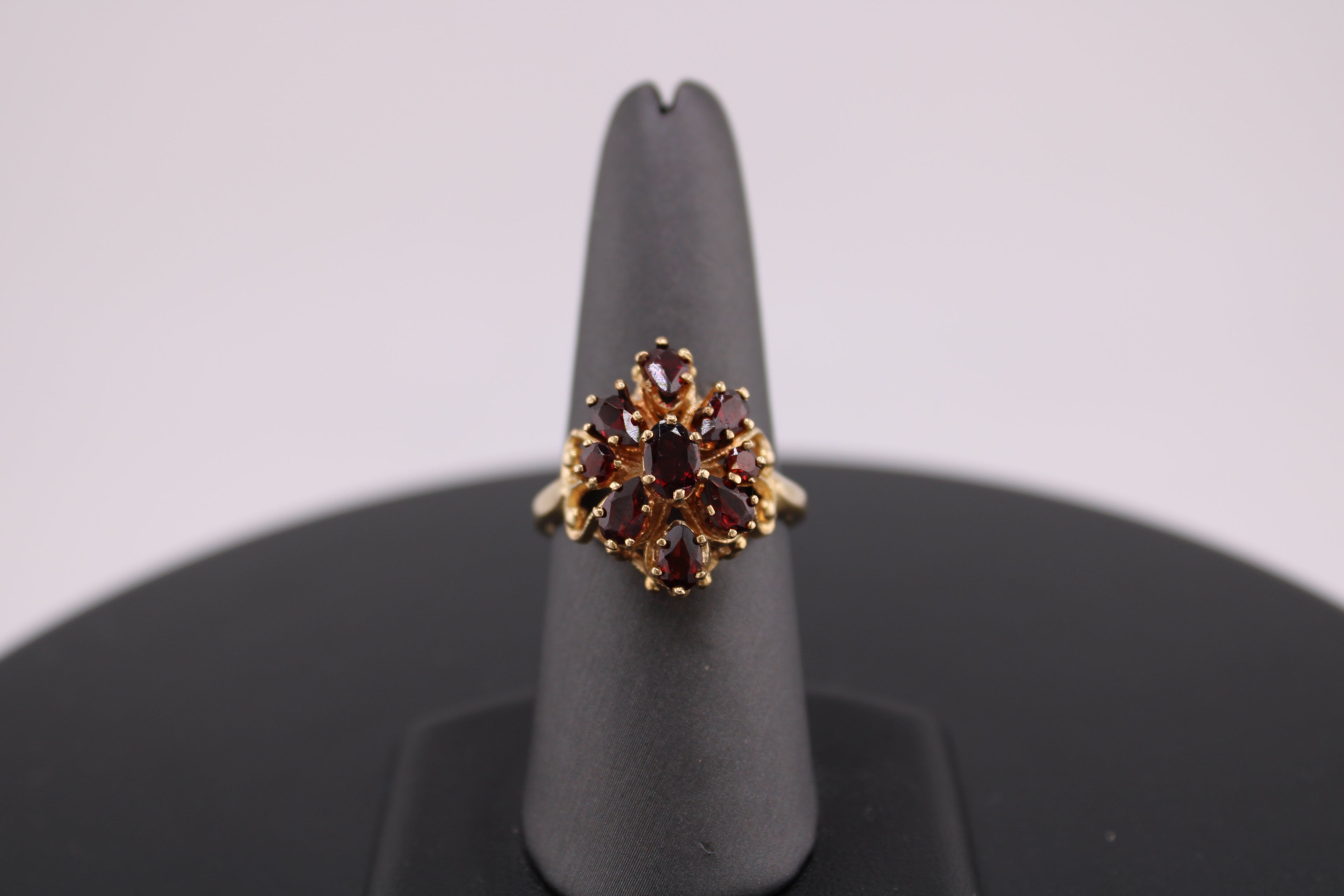 14KT Yellow Gold Garnet Cocktail Ring.