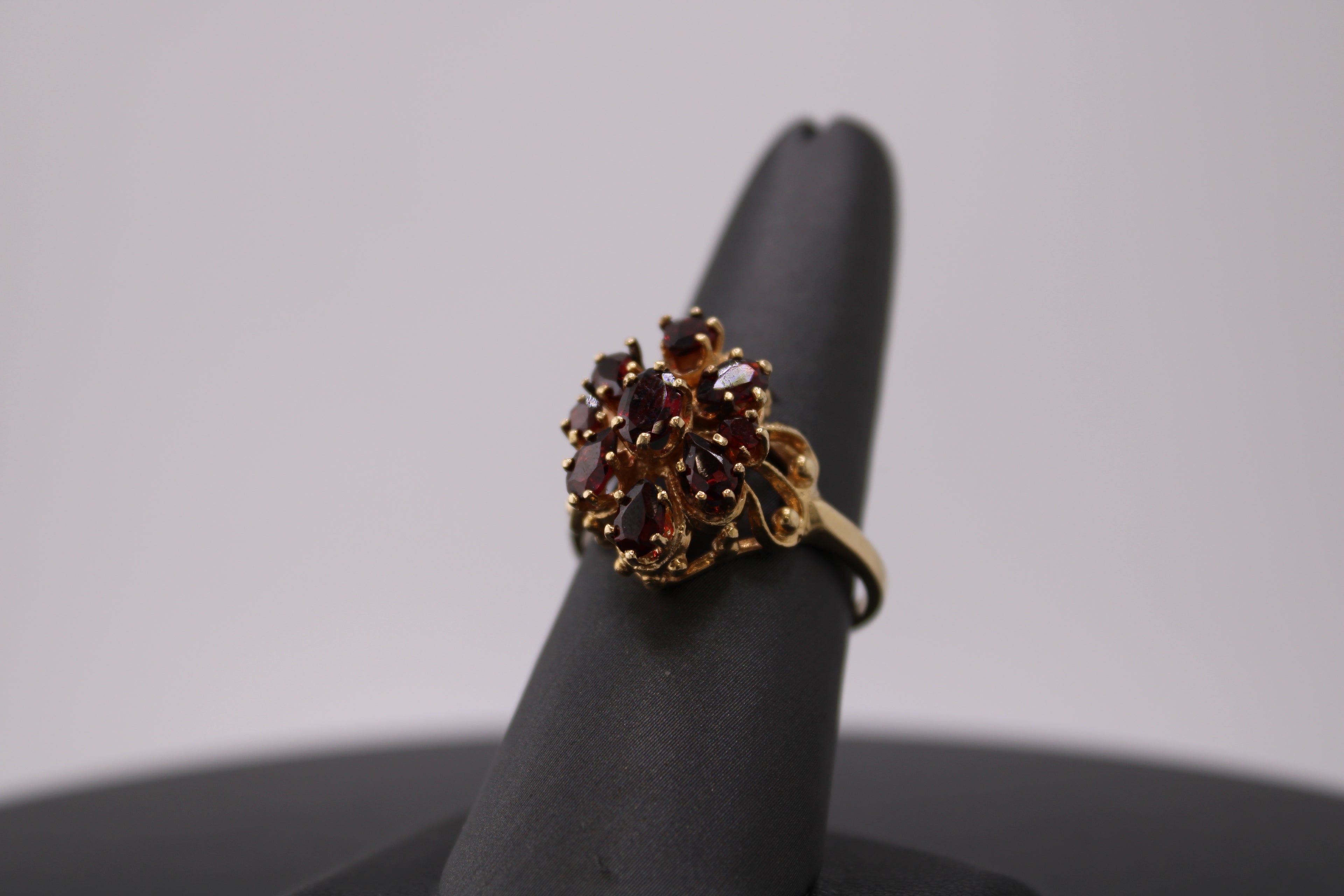 14KT Yellow Gold Garnet Cocktail Ring.