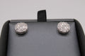 10k White Gold Lab Diamond Cluster Stud Earrings.
