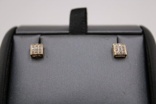 10k Yellow Gold Natural Diamond Screwback Earrings
