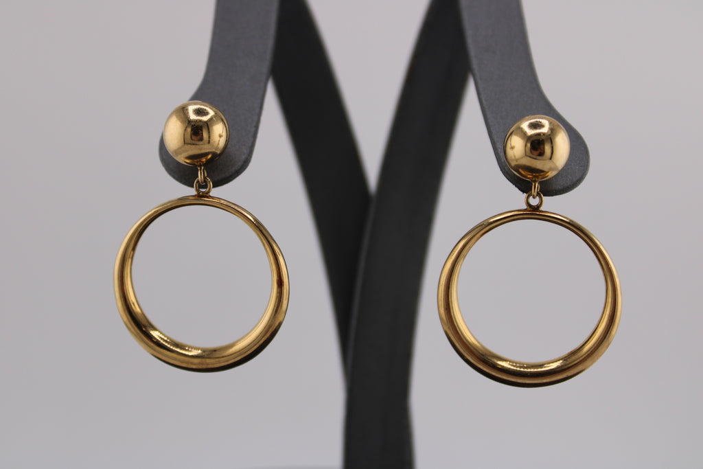 14k Yellow Gold Fashion Dangle Earrings