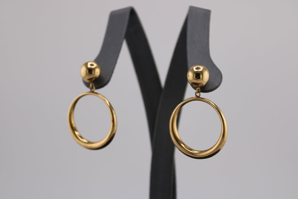 14k Yellow Gold Fashion Dangle Earrings