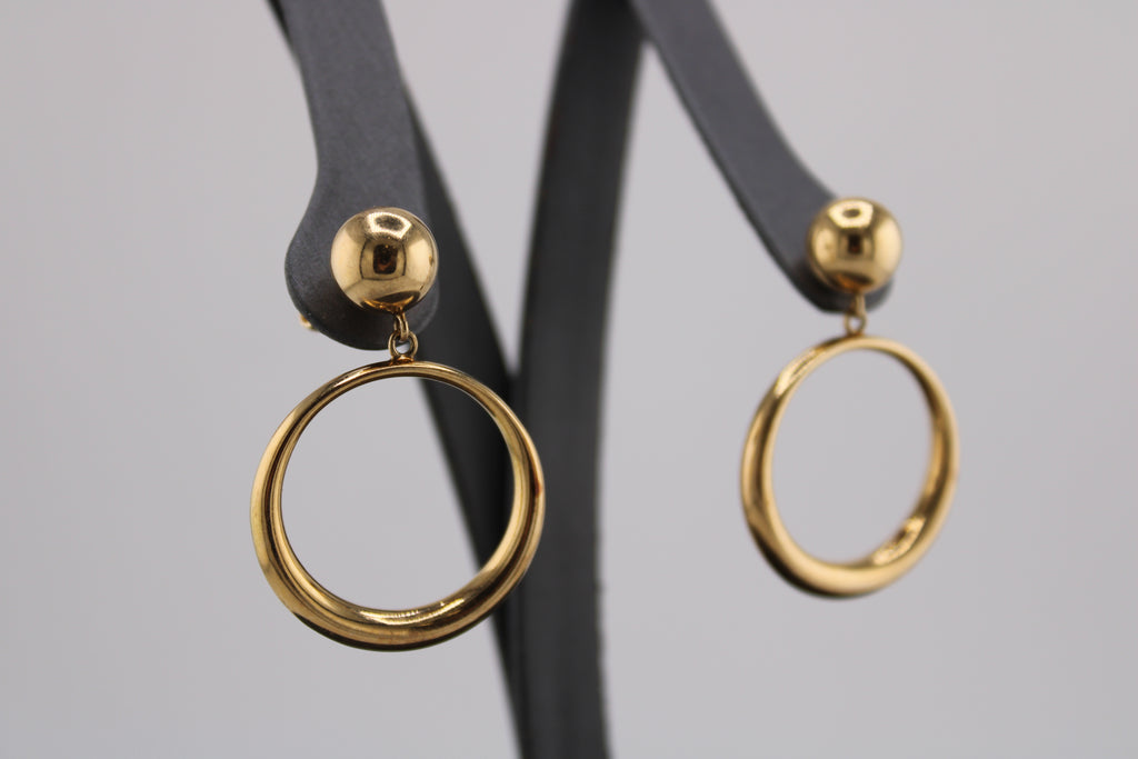 14k Yellow Gold Fashion Dangle Earrings