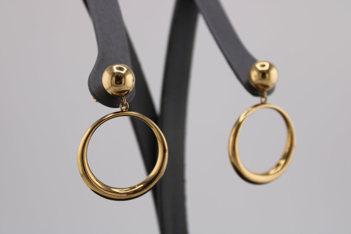 14k Yellow Gold Fashion Dangle Earrings