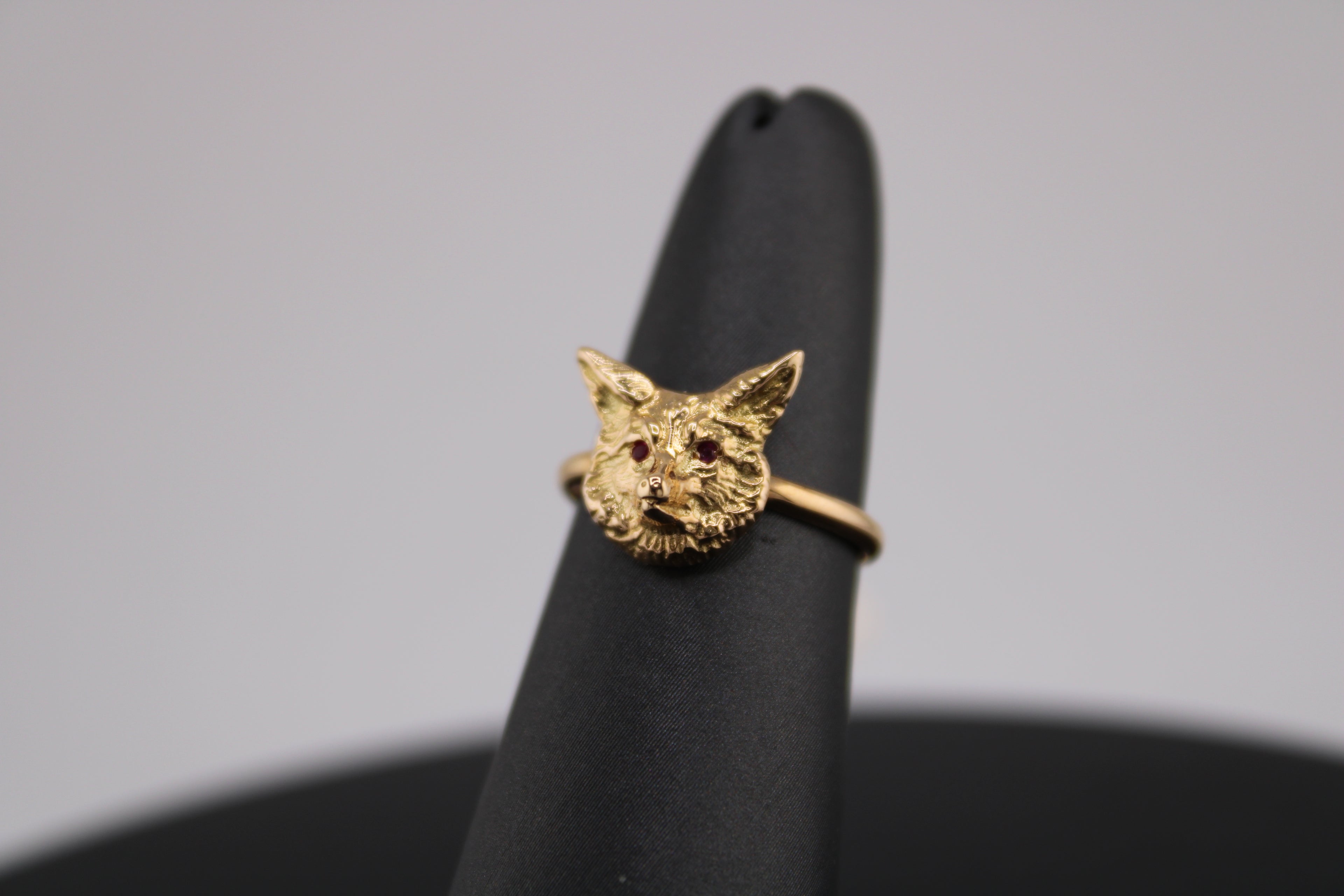 14K Yellow Gold Ruby Fox Ring