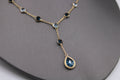 14k Yellow Gold Mix Gemstone Drop Necklace