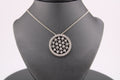 14k White Gold Natural Diamond Pendant Necklace