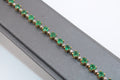 14k Yellow Gold Natural Diamond and Emerald Bracelet