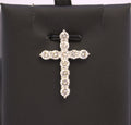 14k White Gold Lab Diamond Cross.