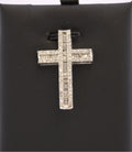 14k White Gold Natural Diamond Cross Pendant