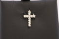 14k White Gold Lab Diamond Cross Pendant