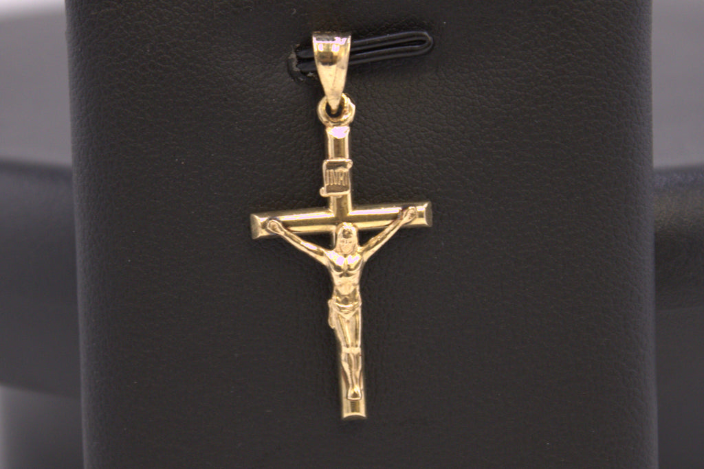 14k Yellow Gold Crucifix Pendant