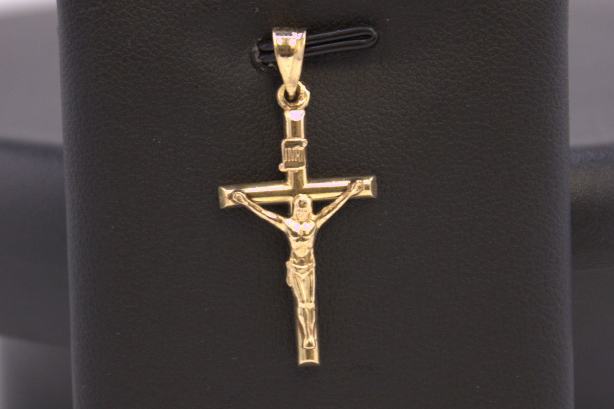 14k Yellow Gold Crucifix Pendant