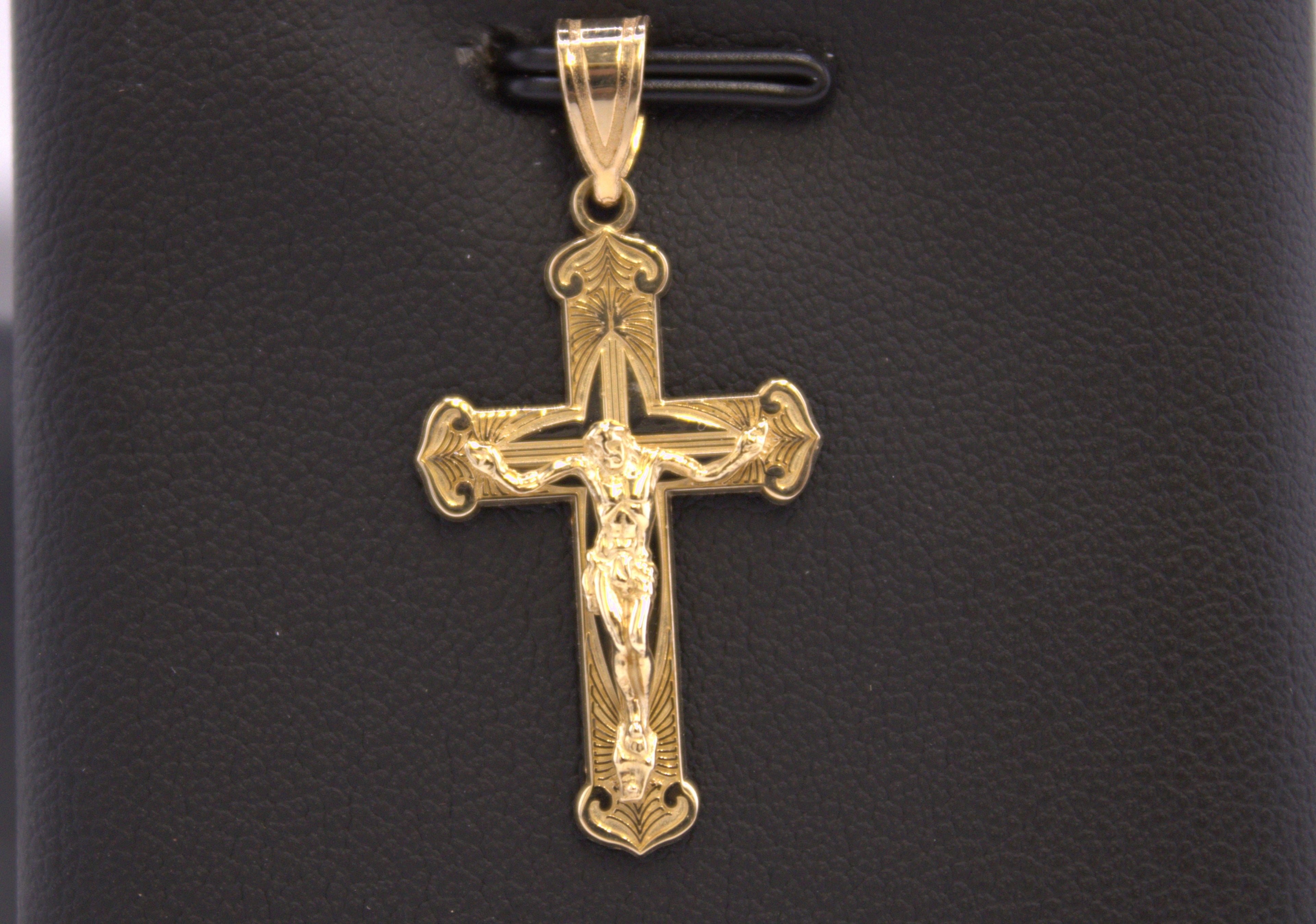 14k Yellow Gold Crucifix Pendant