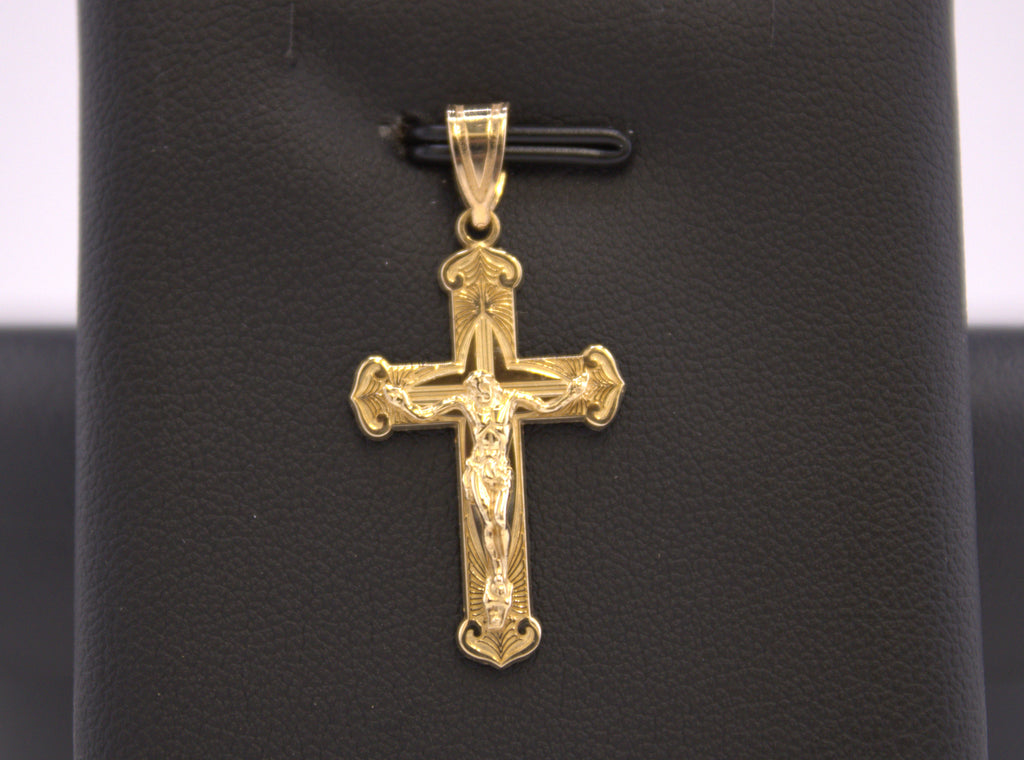 14k Yellow Gold Crucifix Pendant