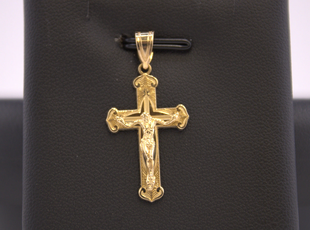 14k Yellow Gold Crucifix Pendant