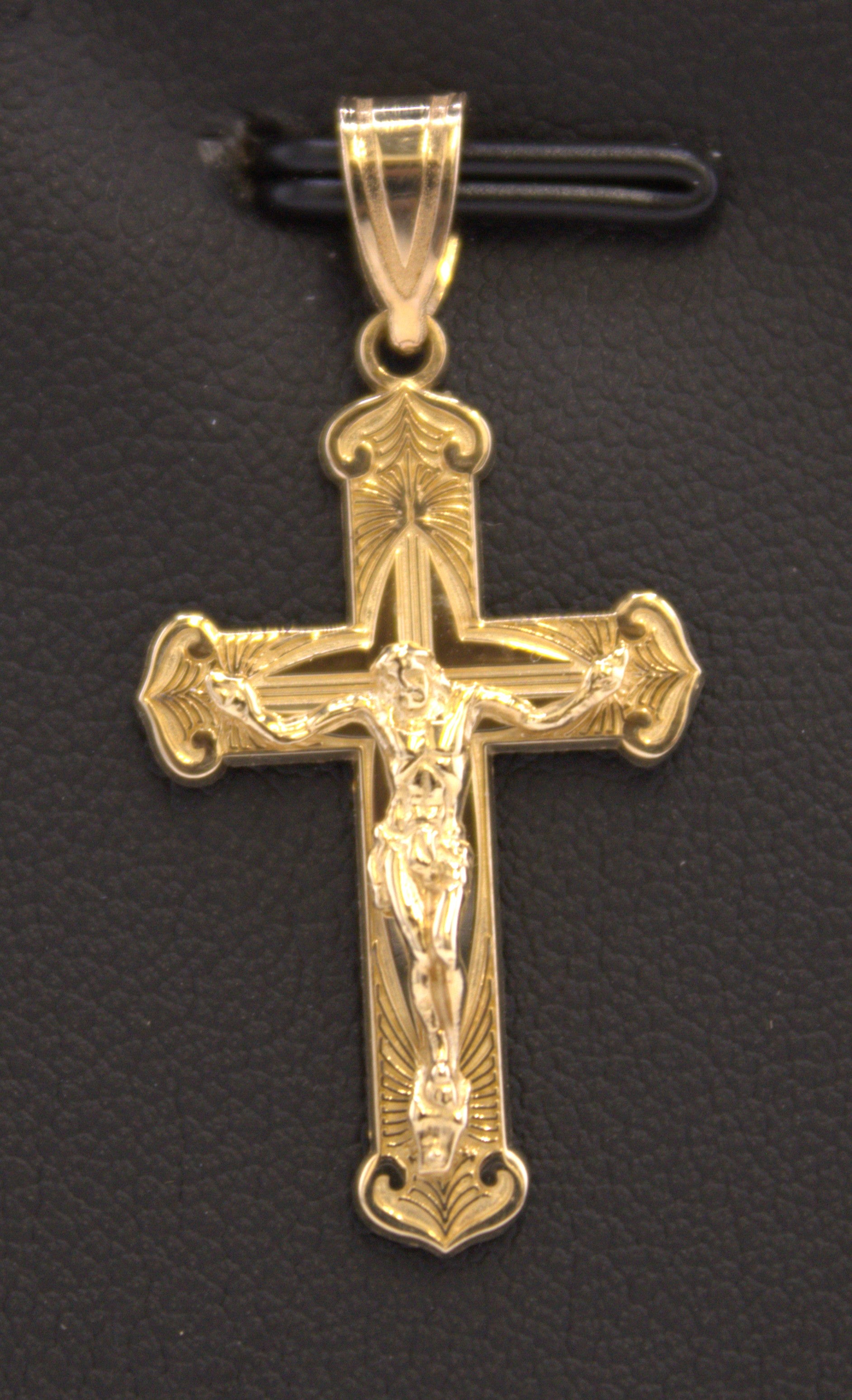 14k Yellow Gold Crucifix Pendant