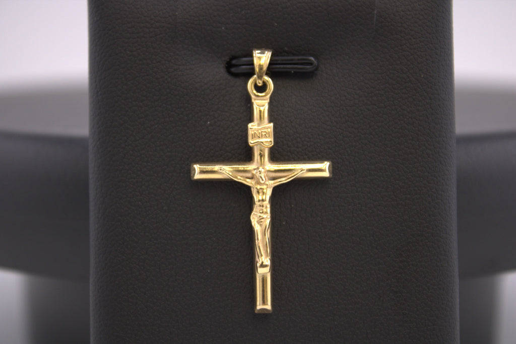 14k Yellow Gold Crucifix Pendant