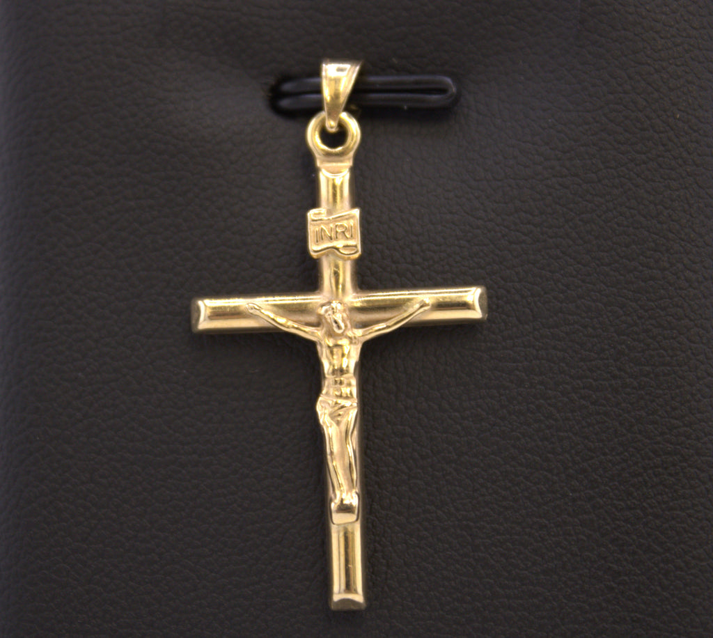 14k Yellow Gold Crucifix Pendant