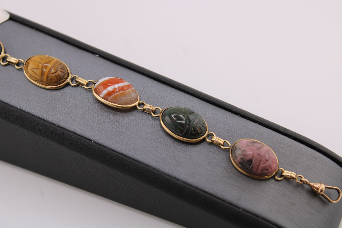 10kt Yellow Gold Scarab Fashion Bracelet