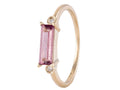 14kt Yellow Gold Natural Diamond and Pink Tourmaline Ring