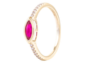 14K Yellow Gold Natural Diamond and Ruby Ring