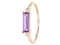 14kt Yellow Gold Natural Diamond and Amethyst Ring