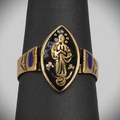 10k Yellow Gold Ring with Enamal