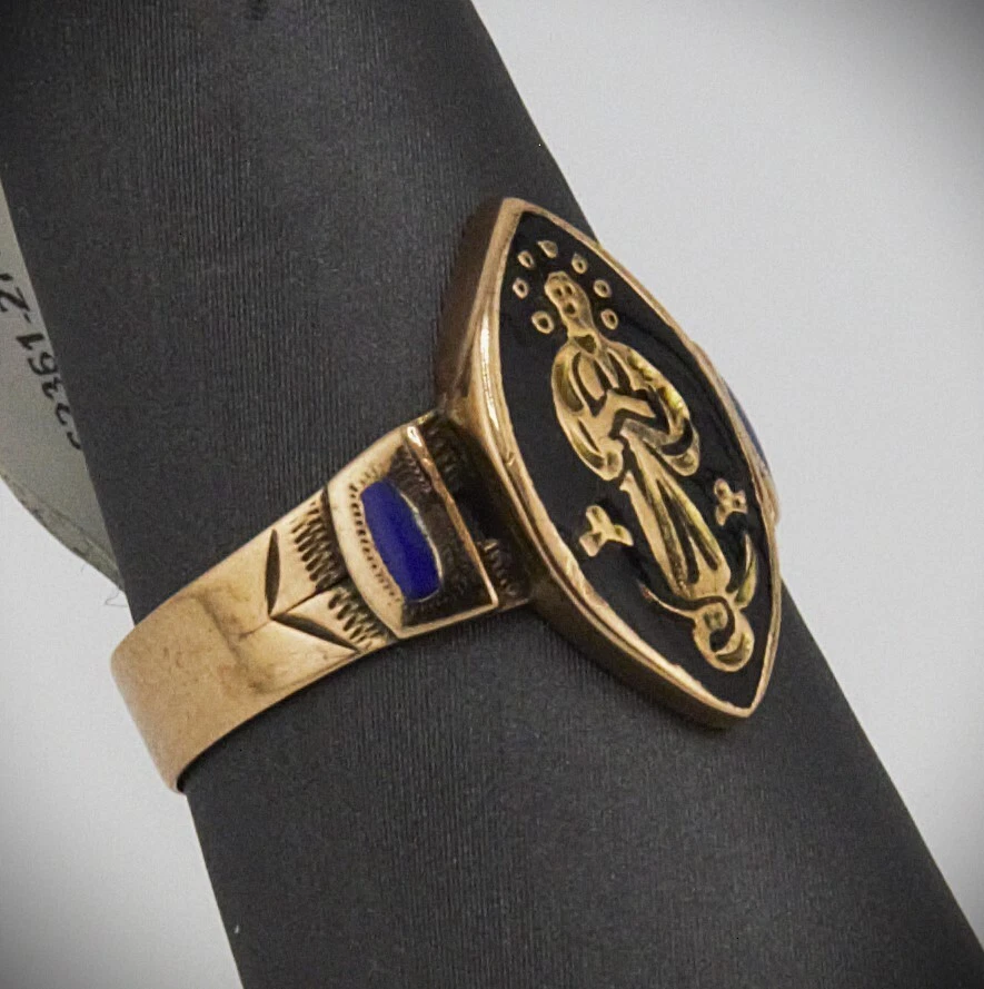 10k Yellow Gold Ring with Enamal