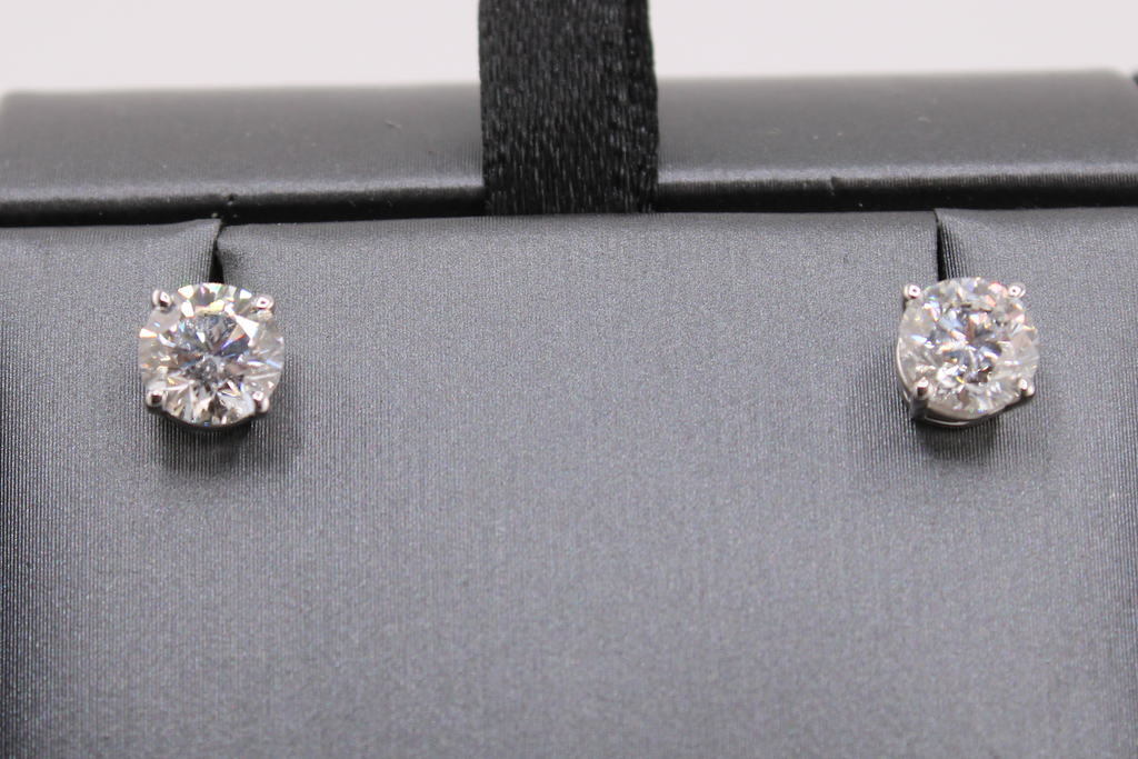 14k Yellow Gold Lab Diamond Stud Earrings