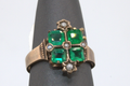 10k Yellow Gold Natural Emerald and Pearl Ring