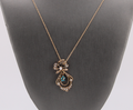 10kt Yellow Gold Pearl and Turquoise Fashion Necklace