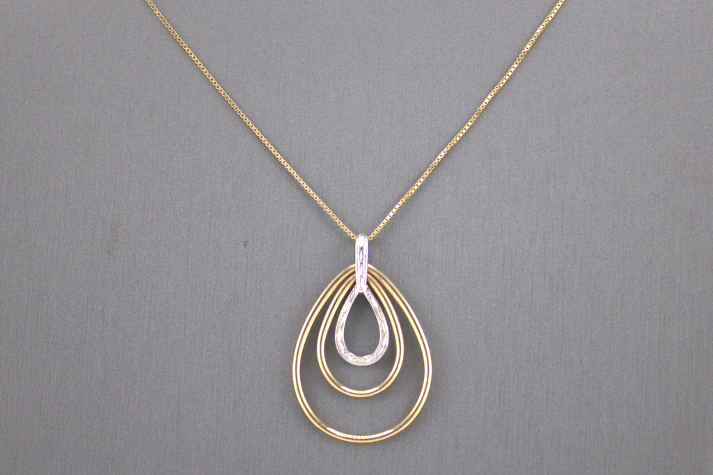 14k White and Yellow Gold Two Tone Fashion Necklace