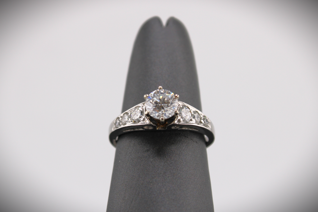 Natural Diamond Platinum Engagement Ring