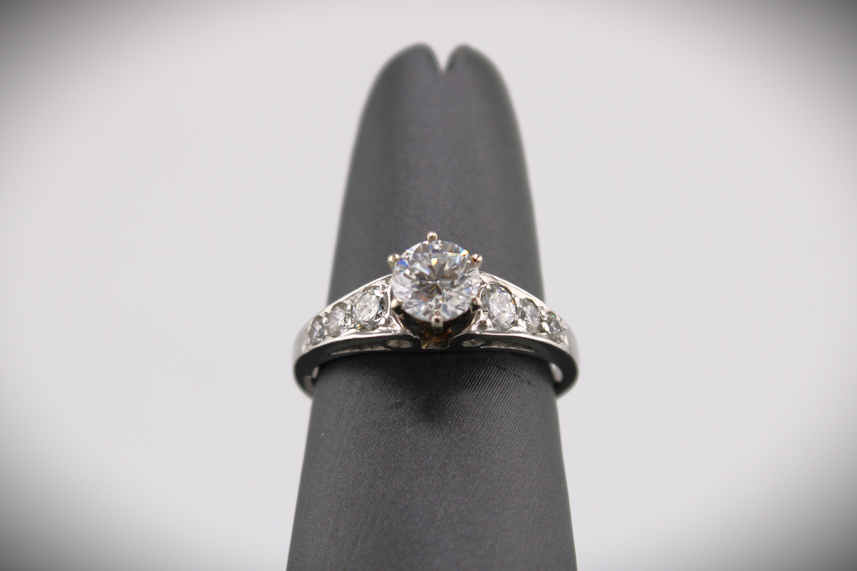 Natural Diamond Platinum Engagement Ring