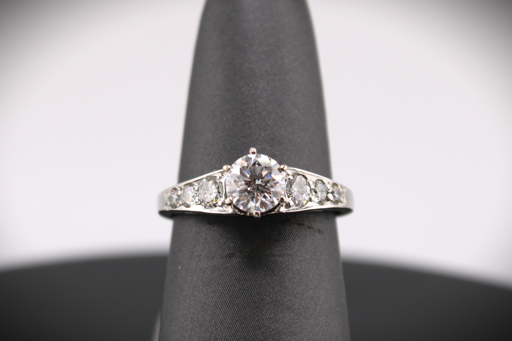 Natural Diamond Platinum Engagement Ring