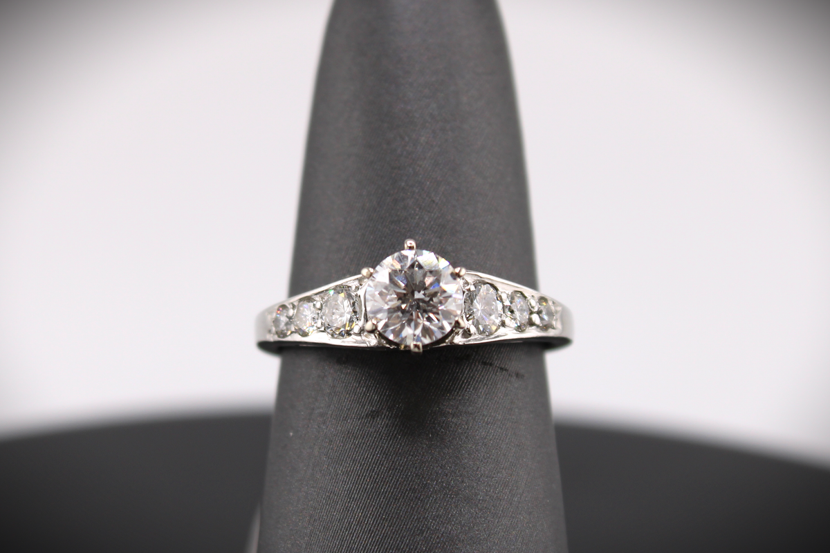 Natural Diamond Platinum Engagement Ring