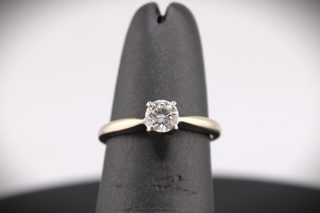 14k White Gold Natural Diamond Engagement Ring