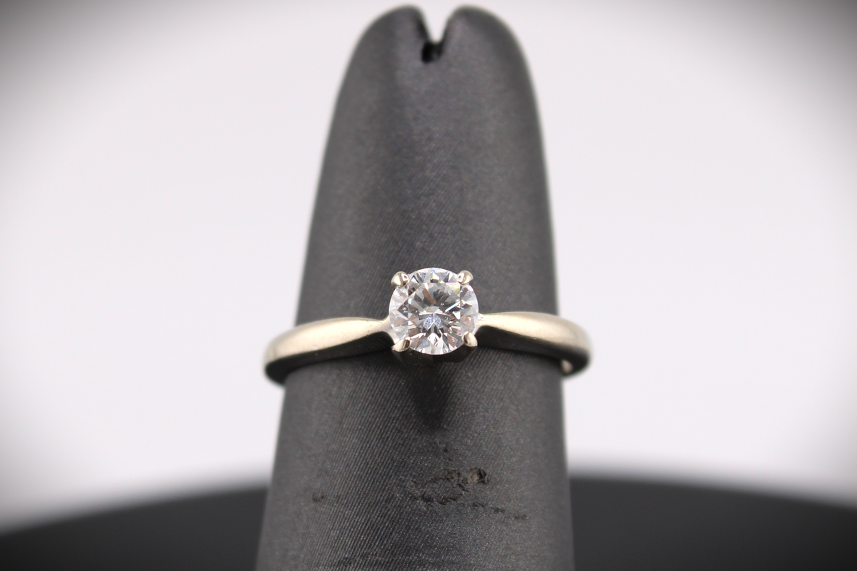 14k White Gold Natural Diamond Engagement Ring