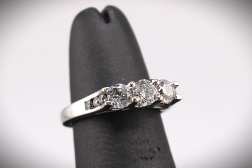 10k White Gold Natural Diamond Ring
