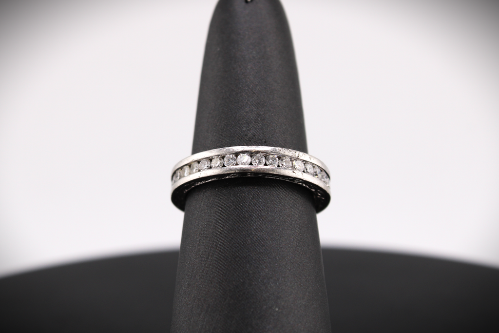 Platinum Channel Set Natural Diamond Ring