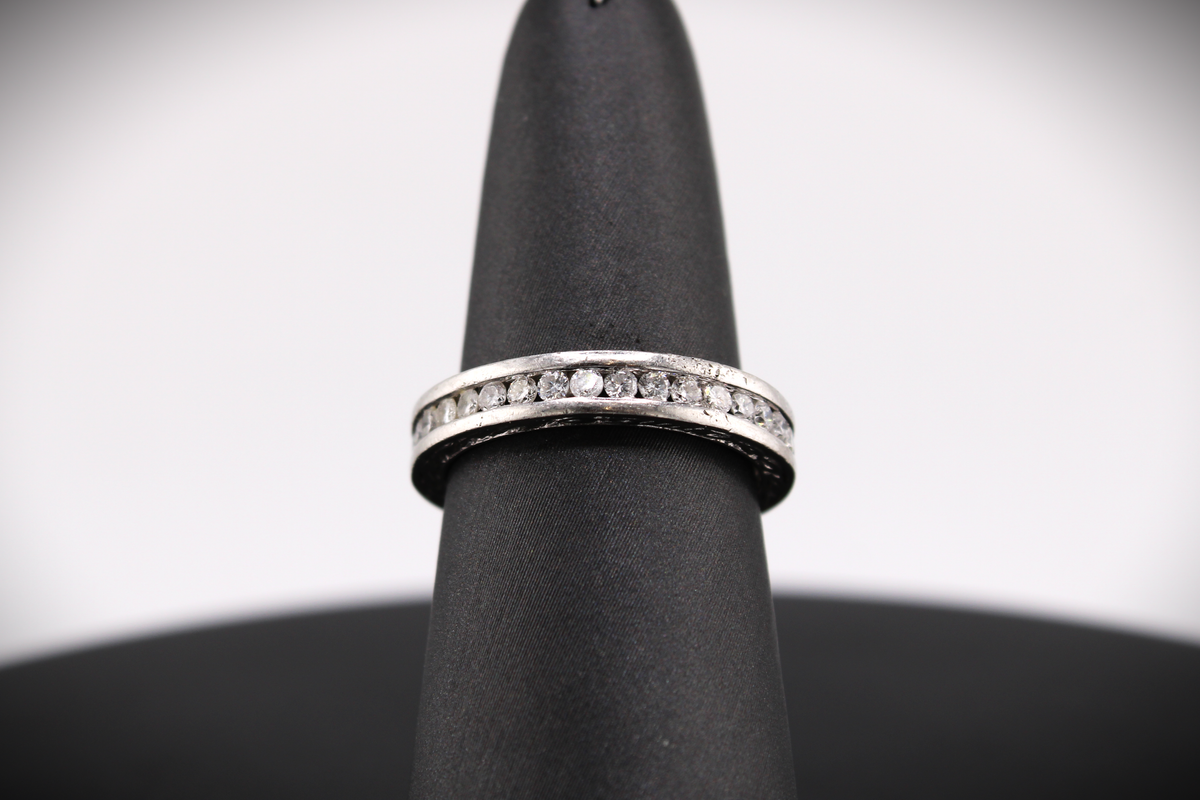 Platinum Channel Set Natural Diamond Ring