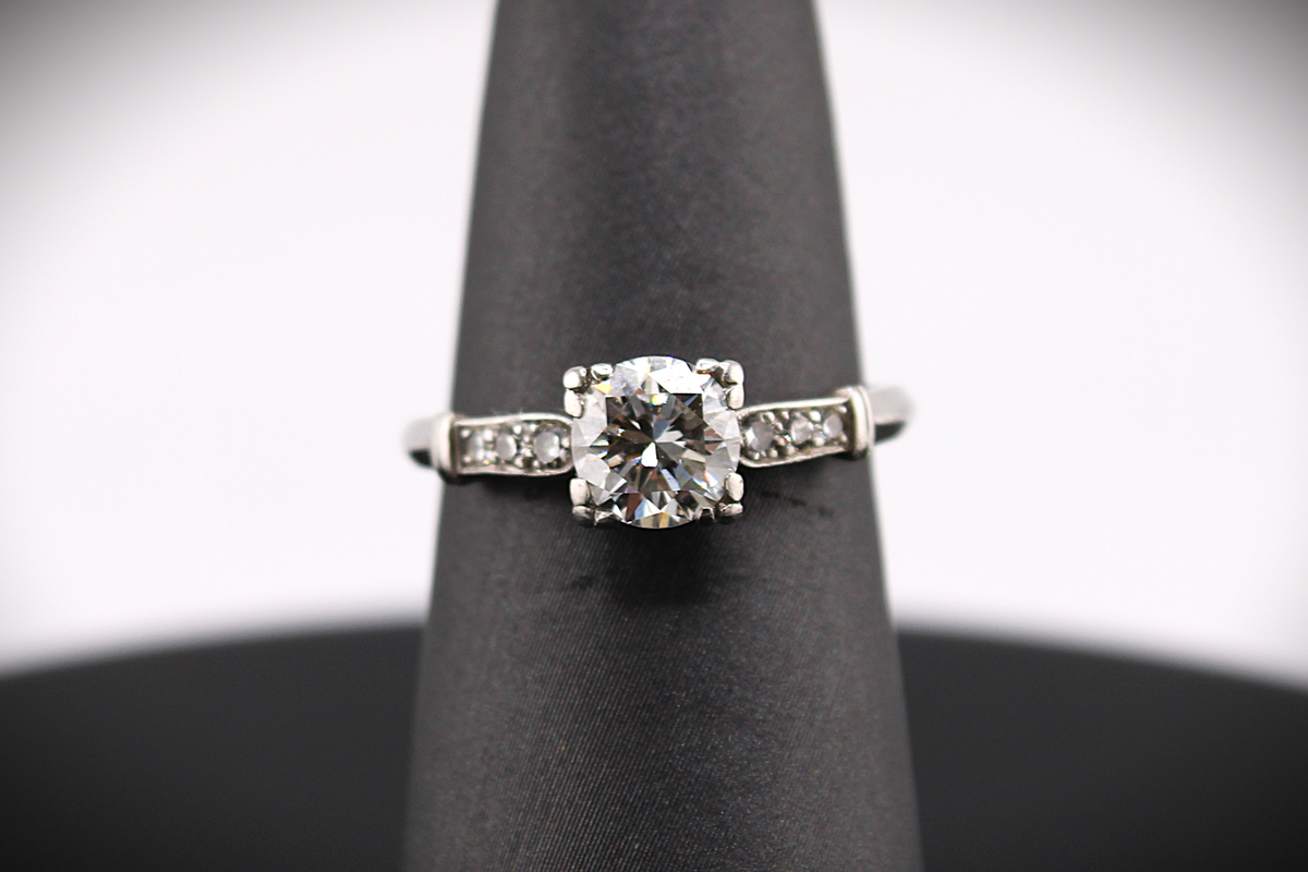 Platinum Natural Diamond Engagment Ring