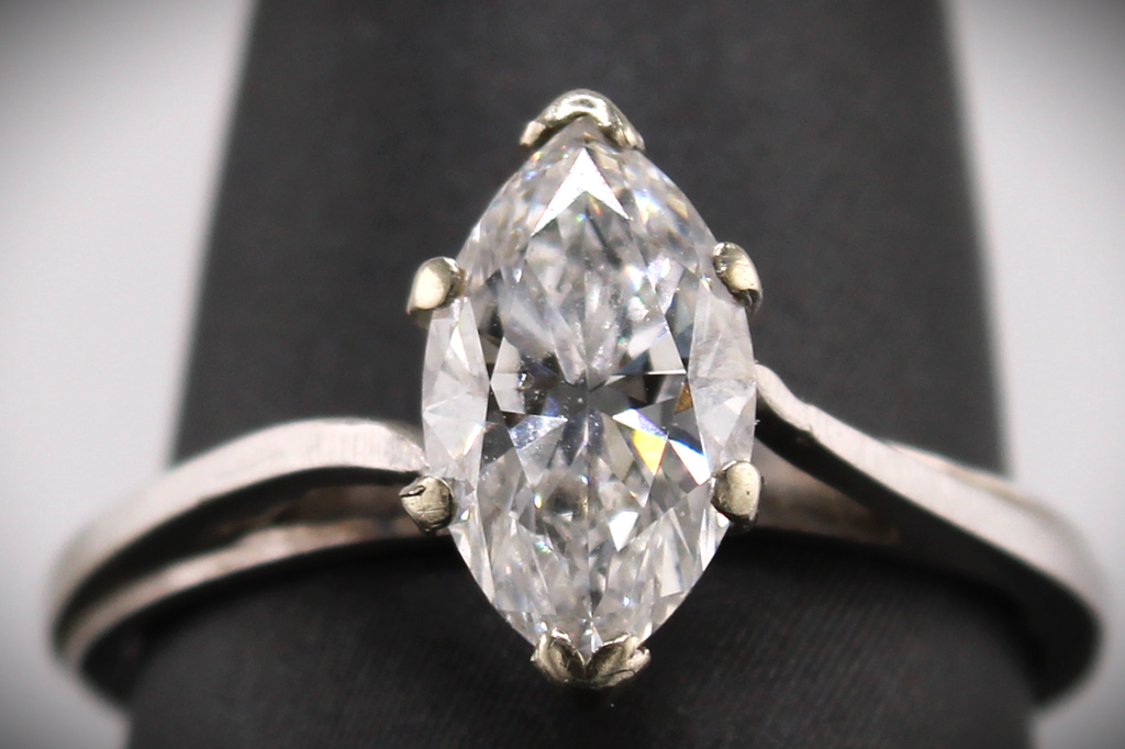 14k White Gold Natural Diamond Engagement Ring